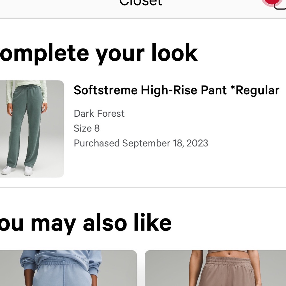 Lululemon softstreme high rise pant